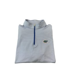 Peter Millar Blue White Striped Florida Gators Performance Half Zip Size Large