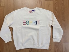 NWT Iconic 80s ESPRIT Fleece Crewneck Relaxed Sweatshirt XL Rainbow