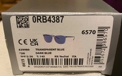 Ray Ban RB4387 145/18/56 Men’s Transparent Blue Sunglasses