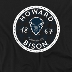 Howard University Adult T-Shirt Plaid Badge, Black, S-5XL