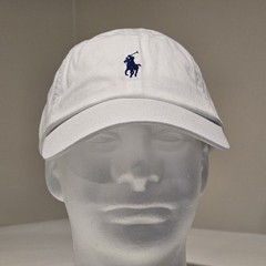 Polo Ralph Lauren Men’s One Size Cotton Chino Adjustable Ball Cap White Blue