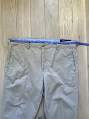 Ralph Lauren Khaki The Polo Chino Stretch Straight Pleated 36/32