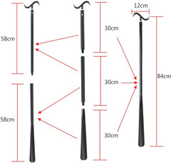 35″ Long Dressing Stick with Shoe Horn with Sock Removal Tool, Adjustable Extend