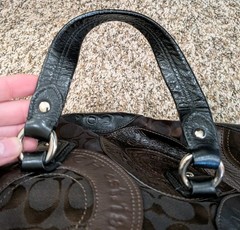Coach Ashley Piece Patched Satchel Purse w looped handles #F15474 – *Read*