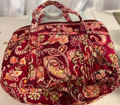 Multicolor Pink Maroon Vera Bradley Loop Handle Quilted Purse Pre-Owned
