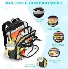 Clear Backpack Heavy Duty Transparent Bookbag, PVC See Through Backpack with …