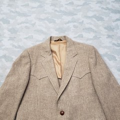 Vtg Pendleton Blazer Mens 42 Tan Wool 100% Two Button Western Sport Coat 60s 50s