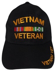 Vietnam Veteran Vet Ribbon Black Mesh Trucker Embroidered Hat Cap – Licensed
