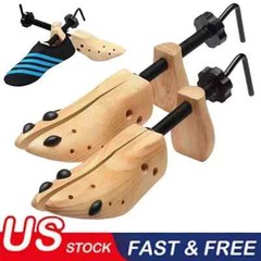 2025 One Pair 2-way Wooden Adjustable Shoe Stretcher for Men Women Size 9-13