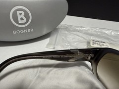 Bogner 736026 Men’s Rectangle Full Rim Sunglasses Black Frame Brown Gradient