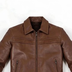 Men’s Brown Leather Cafe Racer Jacket Classic Vintage Motorcycle Handmade Coat