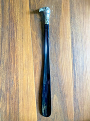 19.25″ Patriotic Long Handle Black Shoe Horn with Silver Eagle head 5.5 oz.