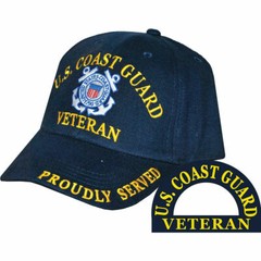 UNITED STATES COAST GUARD VETERAN HAT BALL CAP USCG PROUDLY SERVED