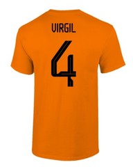 Netherlands Soccer #4 Virgil Van Dijk World Football Adult and Youth T-Shirt