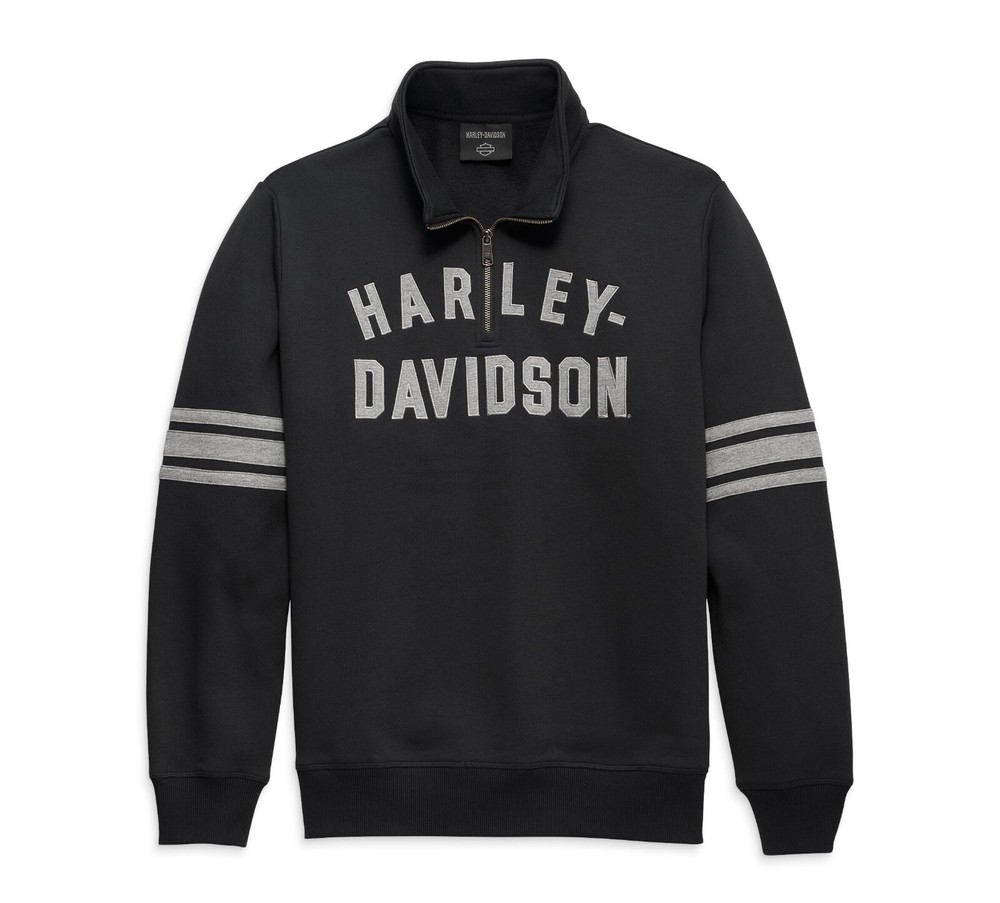 Harley-Davidson Men’s Staple 1/4 Zip Pullover, Black Beauty – 96014-23VM