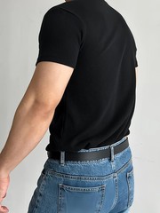 Men Ribbed Mock Neck T Shirt Slim Fit Muscle Short Sleeve Casual Fitness Tops