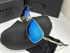 Oakley OO4142 Ejector Sunglasses SatinChrome Prizm Sapphire