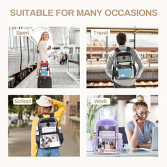 Clear Backpack, Heavy Duty See through Book Bag for Work, Security, Concerts, Co