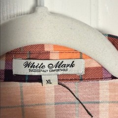 White Mark Orange and Purple Plaid Button Down Shirt