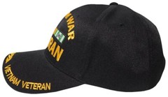 Vietnam War Veteran Ribbon Black Acrylic Adjustable Embroidered Hat Cap