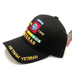 Vietnam Veteran 82nd Airborne Division 1968-1969 Embroidered Black baseball cap