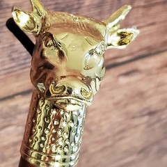 Unique Gold Zinc Alloy Shoe Horn 19 Inch Long Handle Dressing Aid Stick Helper