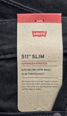 Levi’s Men’s 511 Slim Jeans Stretch Black Denim NEW 34×32