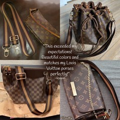 Dark Brown & Golden Honey Strap for LV Purses/Bags – Adjustable Crossbody Length
