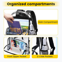 Clear Backpack Heavy Duty – Large Clear Backpacks for School See Through Bookbag