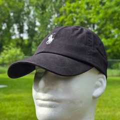 Polo Ralph Lauren Men’s One Size Cotton Chino Adjustable Ball Cap Black White