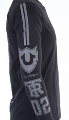 $99 TRUE RELIGION Black MOTO PUFF Horseshoe Long Sleeve Designer Graphic T-shirt