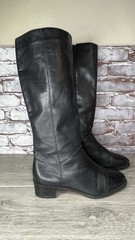 Ipanema Black Leather Knee High Side Zipper Heel Boots Women’s Sz 7.5M US/38EU