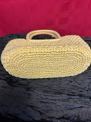 VTG Ritter “It’s In The Bag” Rattan Handbag Purse Loop Handle Yellow Retro EUC