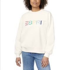 Esprit NWT Women’s Logo 80’s Crewneck Viral Small Cream