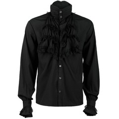 Men Vampire Victorian Renaissance Blouse Tops Gothic Ruffled Medieval Shirt