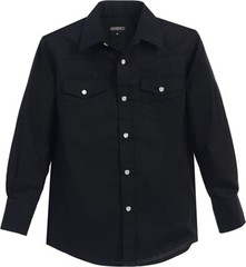 Men’s Western Shirt Long Sleeve Solid Pearl Snaps