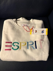NWT Esprit Women’s Logo Fleece Crewneck Sweatshirt Embroidered 80s – Small
