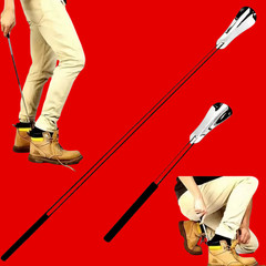 New Extra Long Handle Shoe Horn Stainless Steel Handled Metal Shoehorn Horns US