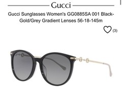 GUCCI GG0885SA-001 Black Grey Italy Authentic Full Rim Sun