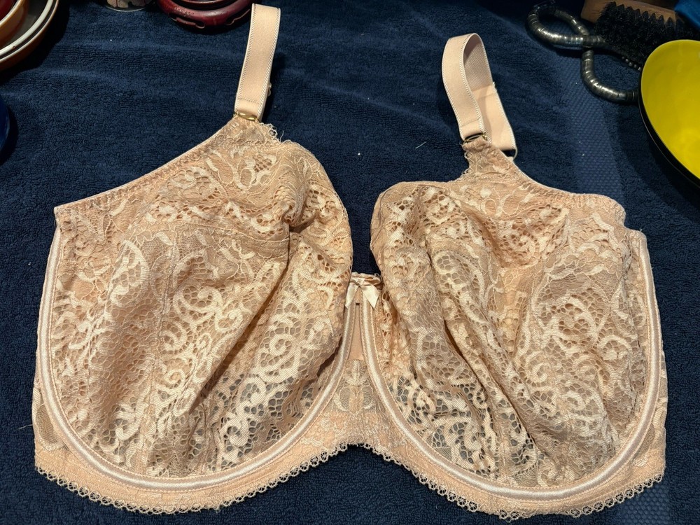 Sculptresse By Panach Nude Lacey Bra ESTEL #9685 Sz 38M US & 38 J UK New No Tags