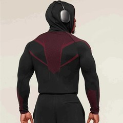 Men’s Quick Dry Compression Hoodie Long Sleeve Half Zip Gym Shirt Sports Tops