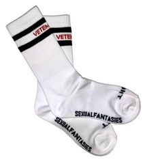 3-Pack VETEMENTS Sexual Fantasies Men’s Socks – White – One Size – Free Shipping
