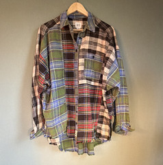 BDG Women’s Oversized Multicolor Plaid Flannel Button-Up Shirt Long Sleeve M