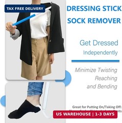 35.5 Inch Long Handled Shoe Horn, Dressing Stick, Sock Remover Aid Helper – Vers