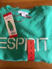 Esprit Women’s Logo Crewneck Retro Viral 80’s Vintage Green Large NWT