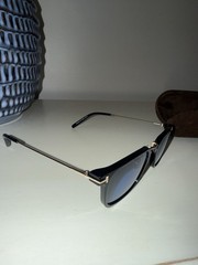 Tom Ford TF 1042-D Square Sunglasses Black Frame Blue Tinted Lenses