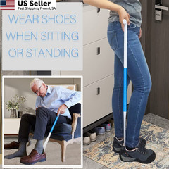 35.5 Inch Long Handled Shoe Horn, Dressing Stick, Sock Remover Aid Helper -…