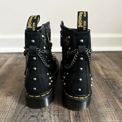 Dr. Martens 1460 Studded Chain Leather Lace Up Utility Boots Size M4 W5 EU36