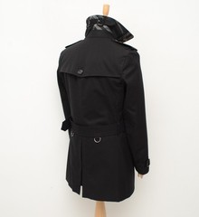 Men’s Burberry Double Breasted Black Cotton Trench Coat Jacket Size 48,US 38,S-M