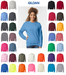 Gildan 18000 Heavy Blend Crewneck Sweatshirt Pullover Sizes S-3XL Over 30 Colors
